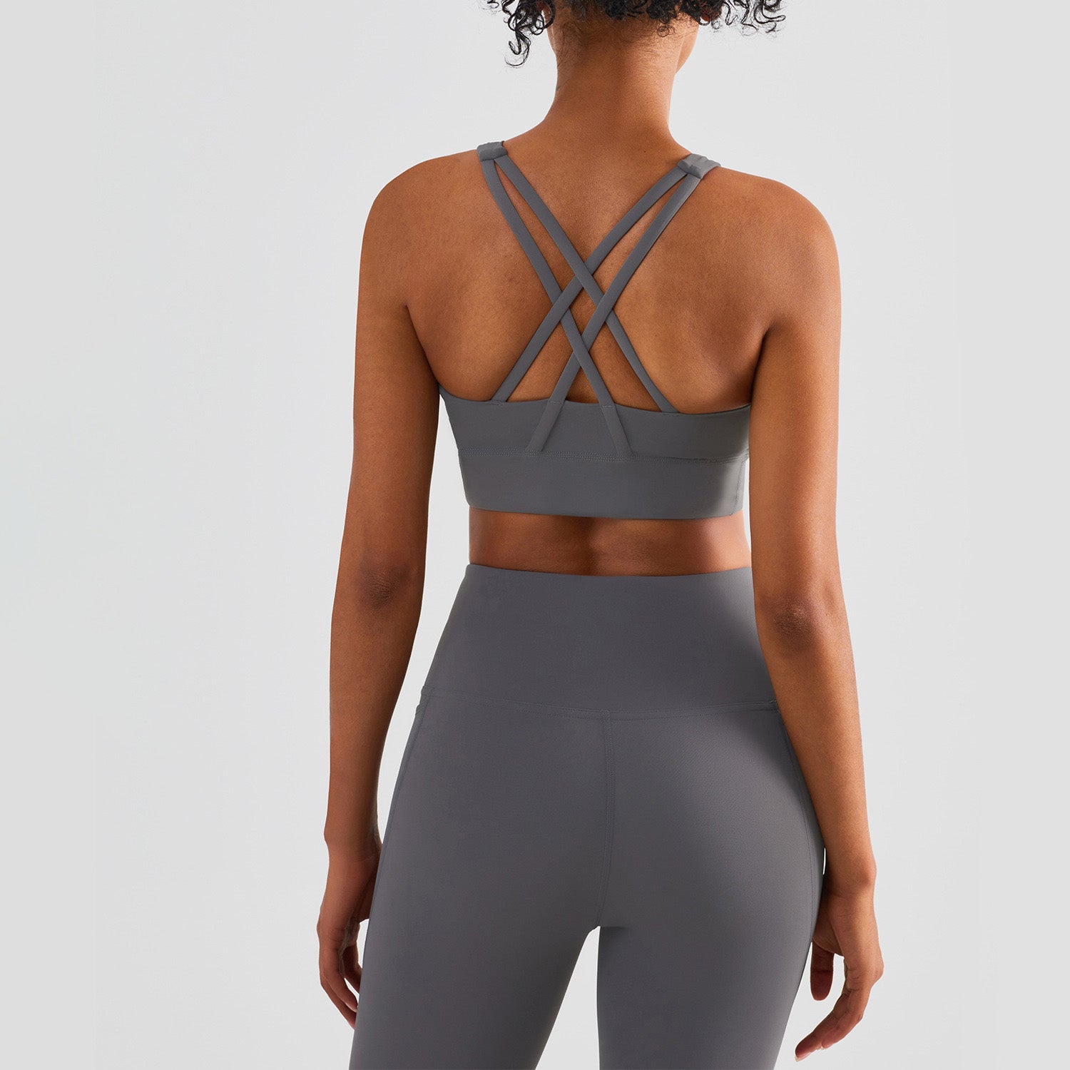 Women's Sports Bra Seamless Front Cross Side Button Lace Yoga Underwear  Bras TBN 
